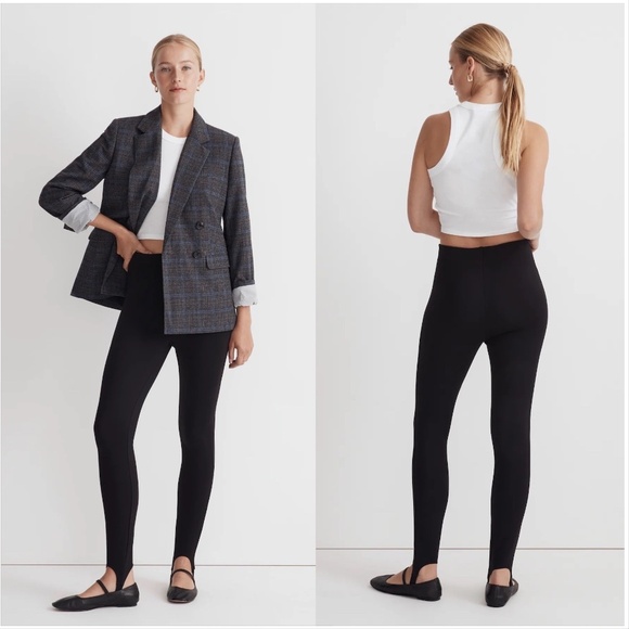 Madewell Ponte Stirrup Leggings in True Black XXS - Picture 1 of 6